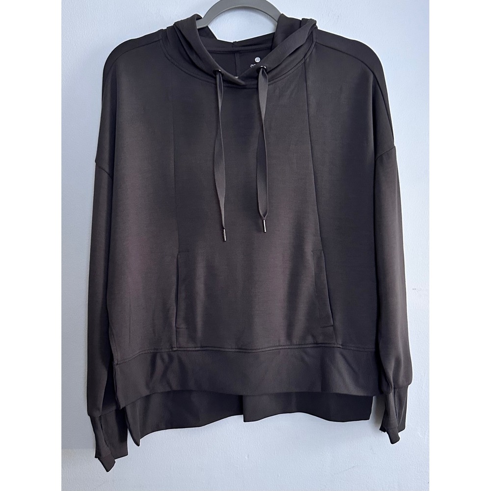 Apana Charcoal Gray Oversized Hoodie Pullover Womens L Athleisure Yoga Gym